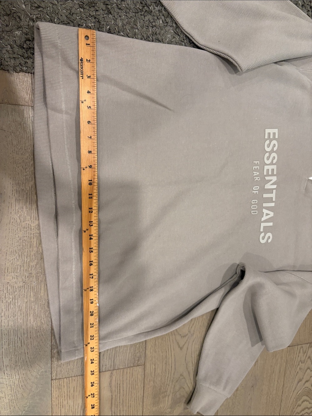 Fear of God ESSENTIALS Beige Rugby Pullover with White Collar - Picture 3 of 15